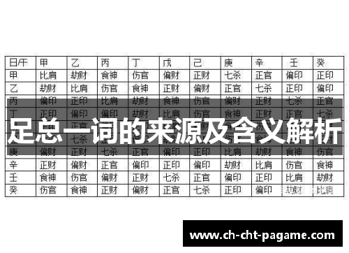 足总一词的来源及含义解析